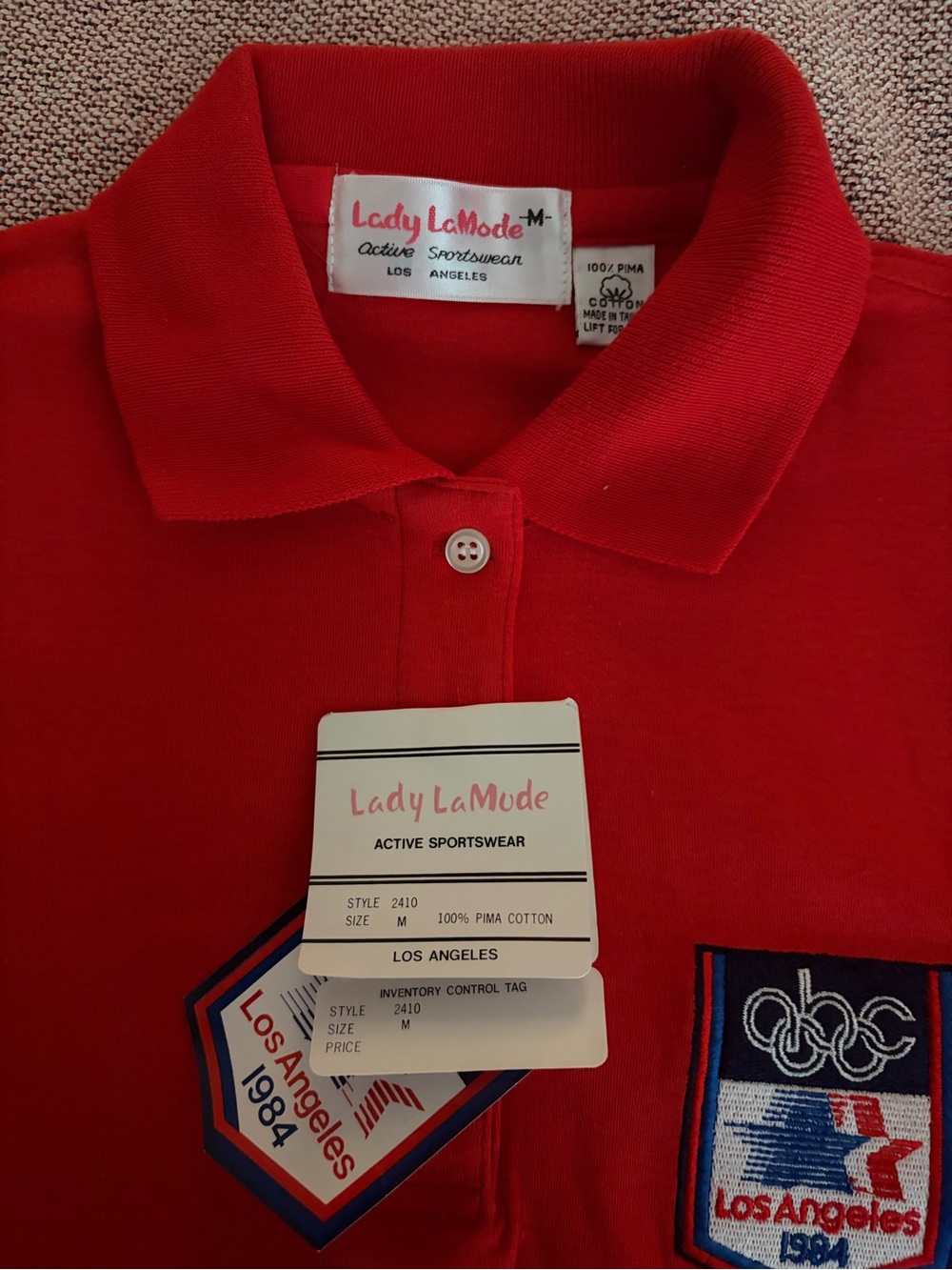 La Mode DuGolf 1984 Los Angeles Summer Olympics Polo Shirt Size Medium New